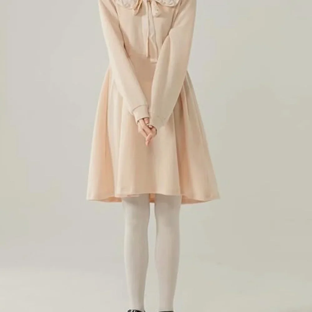 Packitcute Charming Beige Kids Dress with Ruffled Collar Girls  size Large - Picture 11 of 13